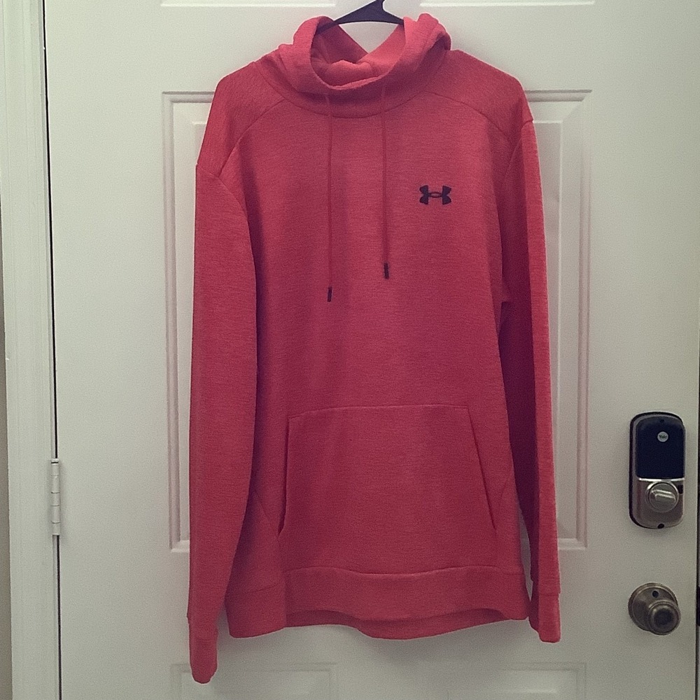 Under Armour Mens Armour Fleece Twist Hoodie Red XL Loose Pullover